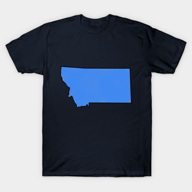 Montana - Blue Outline T-Shirt by loudestkitten